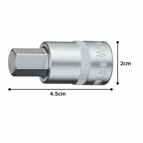 Tone HP3HB-14 Hexagonal Socket, 9.5mm (3/8") Drive, 7/16" Width