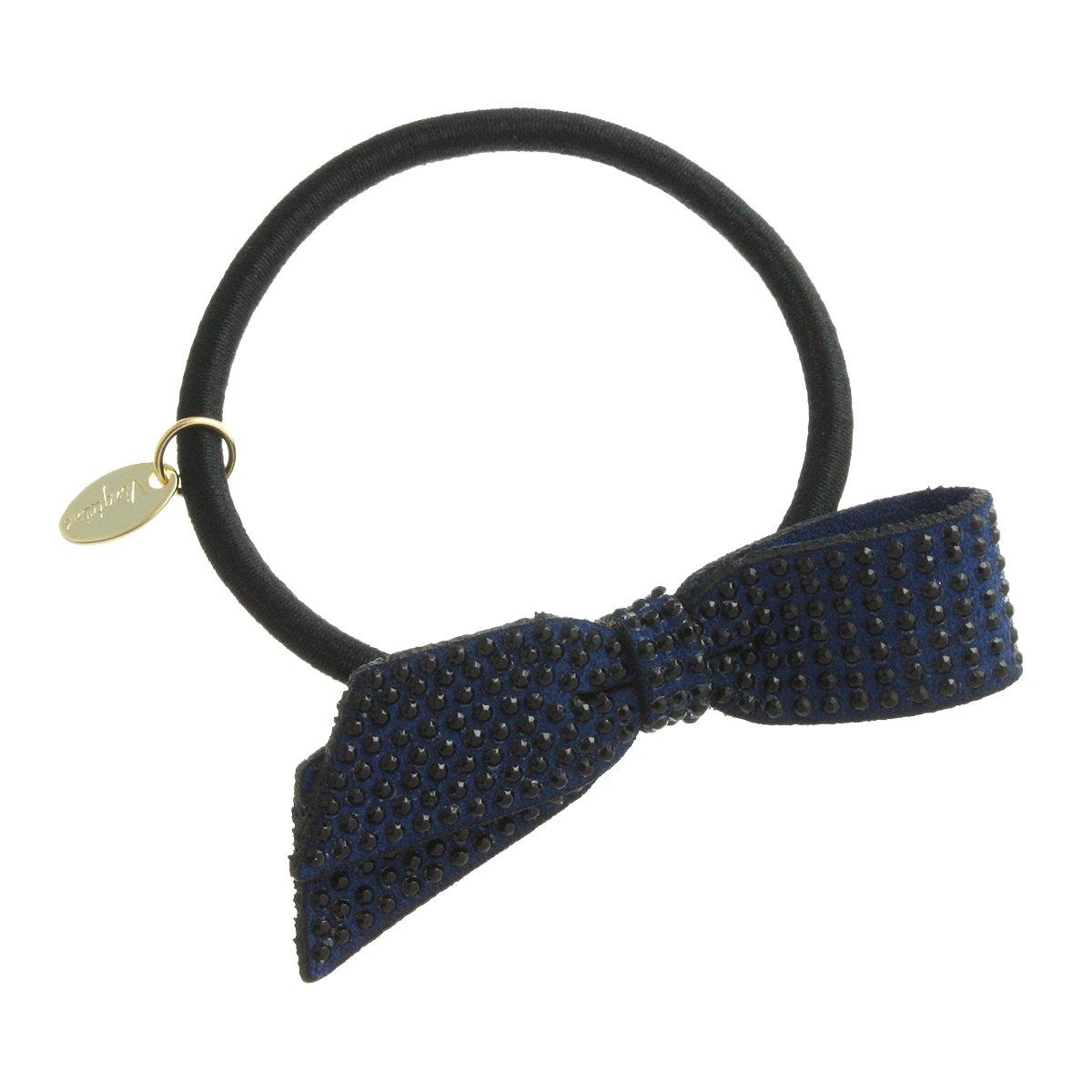 

VINGTAINE Studded Ribbon Hair Tie Hair Accessory Navy [Vintaine] H-708-NY