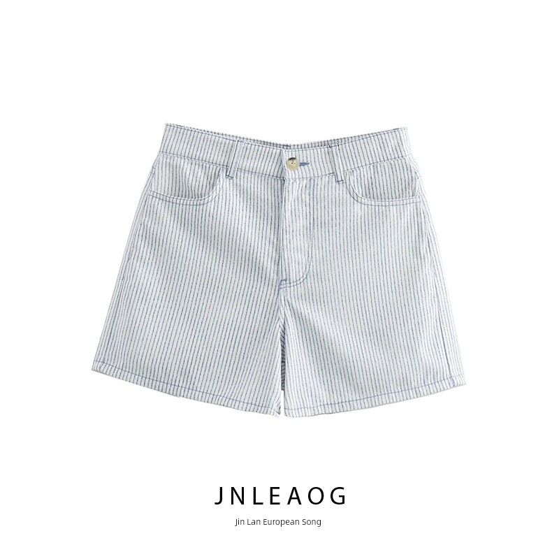 Jnleaog New Arrival Women's Clothing Fashion Style French Style Design Fashion All-Match Commute Style Casual Stripes Shorts