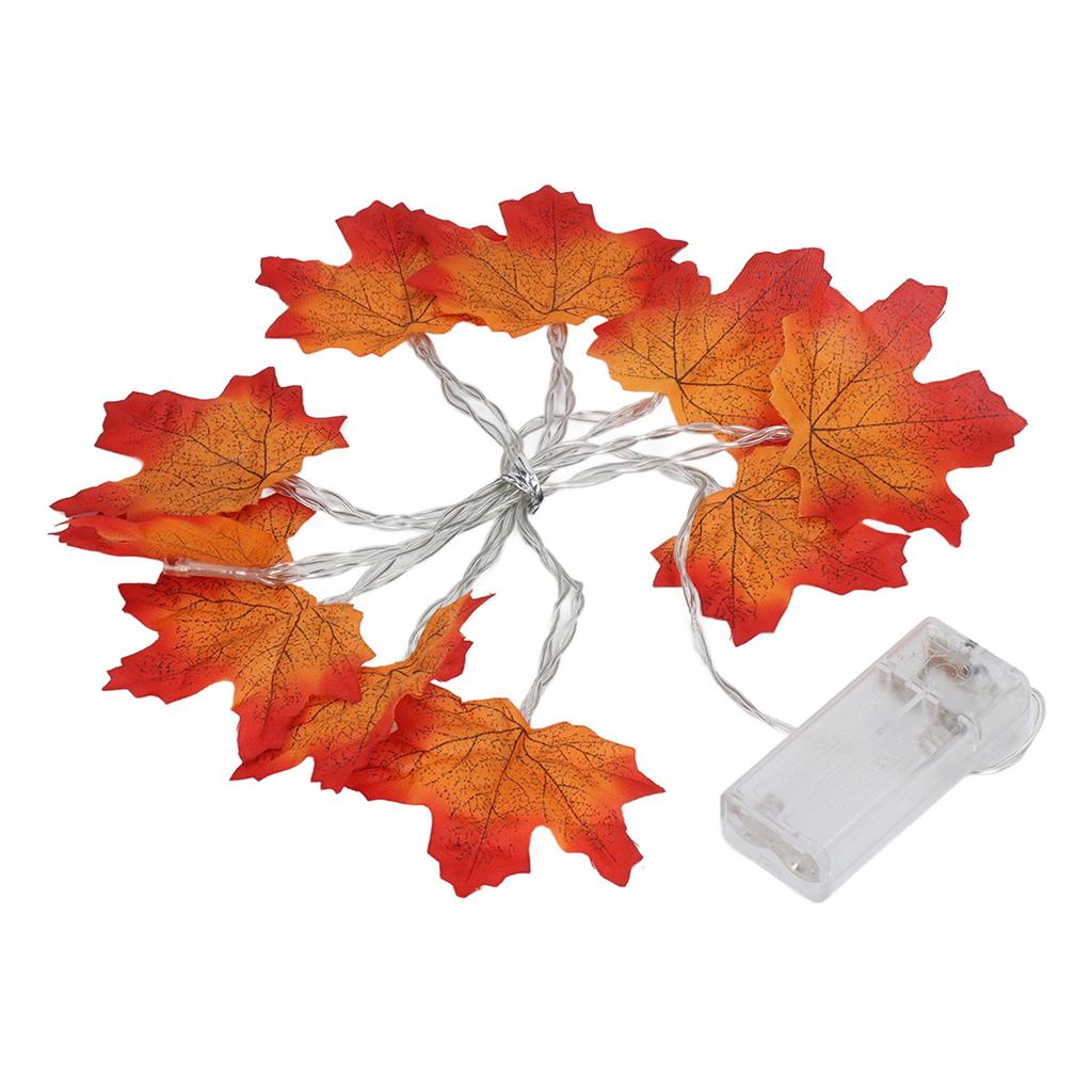 Maple Leaves String Lights with 10 LED Bulbs Battery Operated Fall Garland Lights for Halloween Thanksgiving