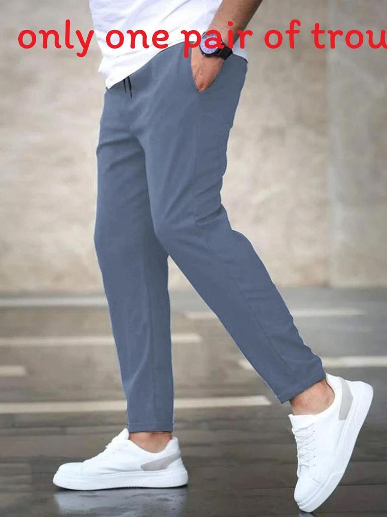 Men Casual Nine Pants With Polyester Fabric For Autumn Everyday Wear
