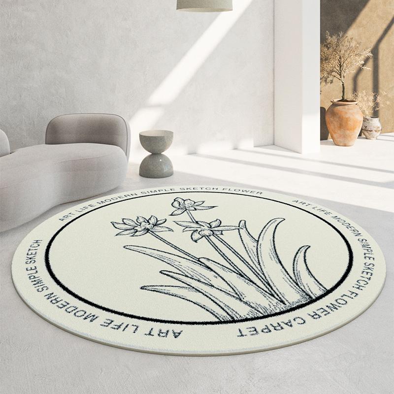 Soft Round Imitation Cashmere Carpets Modern Decoration Living Room Sofas Rugs Simple Home Bedroom Carpet Large Area Lounge Rug