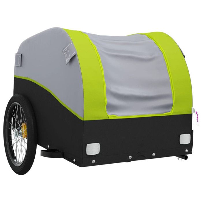 Remorque de vélo - Non spécifié - Noir et vert - Capacité 45 kg - Pour adulte - Polyvalente