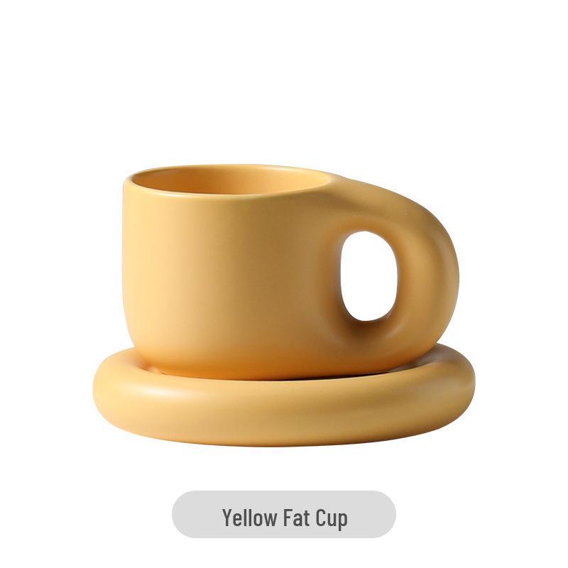 

Nordic Ceramic Chubby Mug - Valentine s Day Gift for Couples, Large Capacity Coffee & Water Cup Approx. 330ML