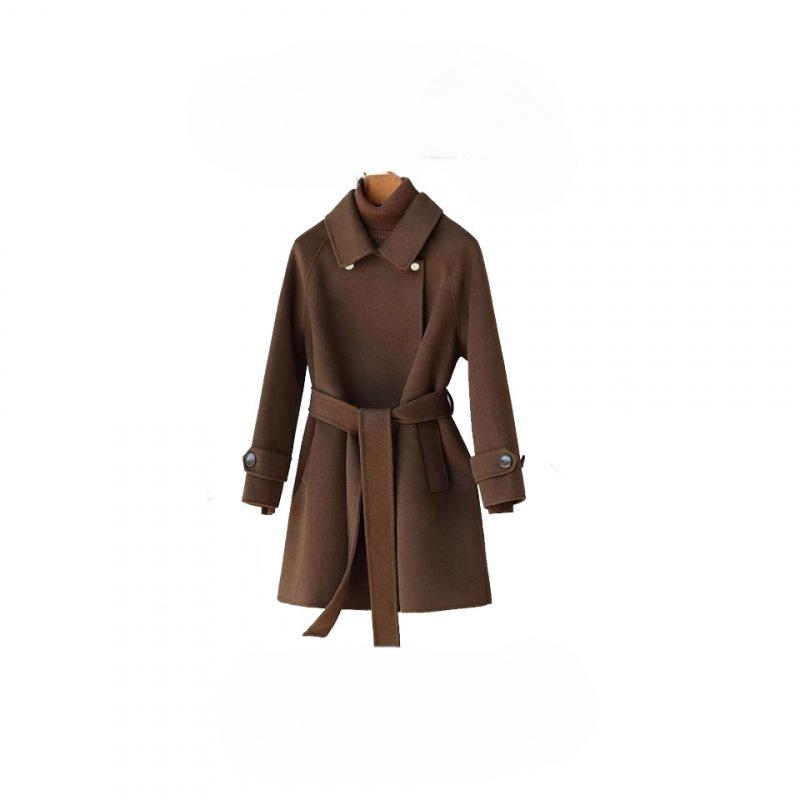 Latest Autumn and Winter Womens Double-sided Woolen Coat Versatile and Luxurious Design Woolen Coat