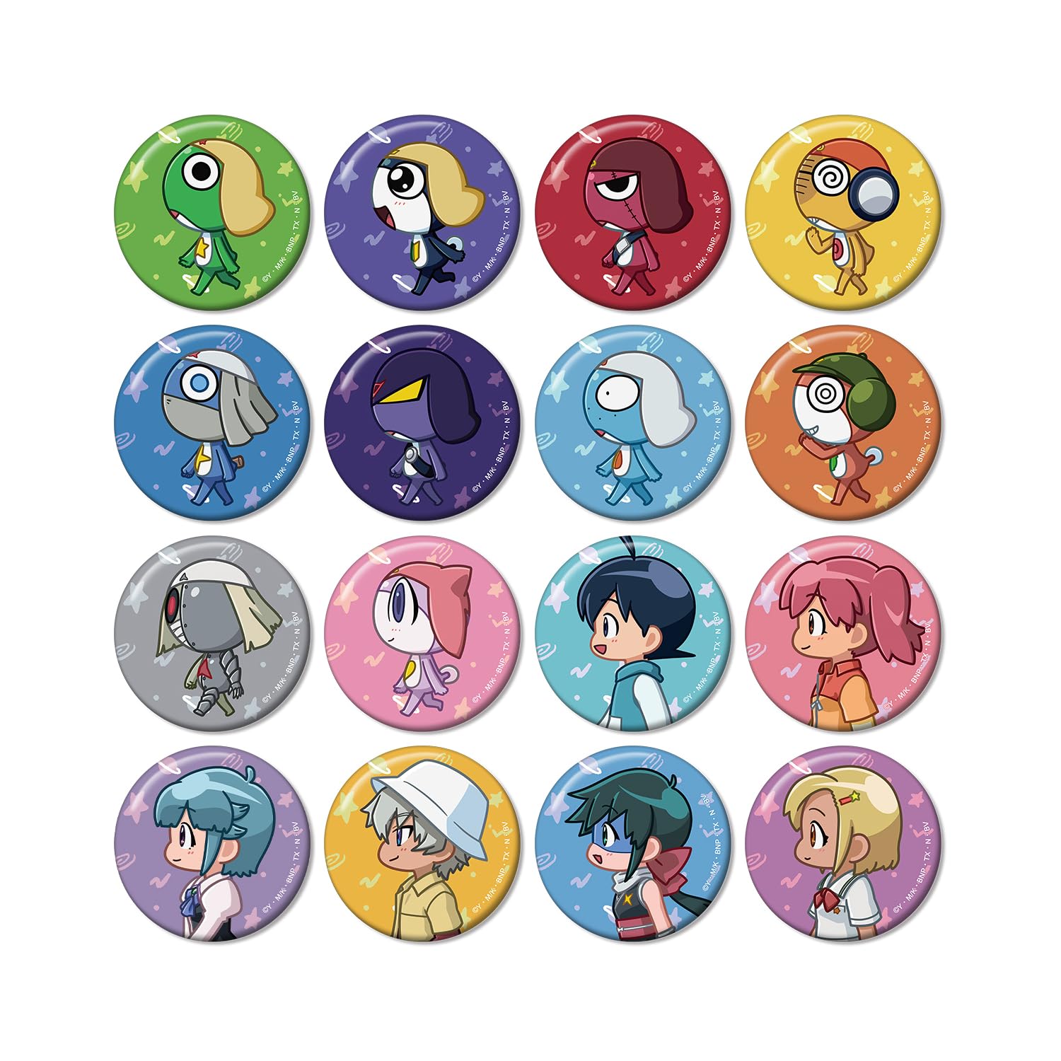 

Anime Sergeant Keroro Trading Chibi Toko Can Badges Box of 16