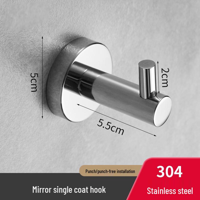 

Stainless Steel Bathroom Towel Rack Set with Mirror Shelf & Nail-Free Installation
