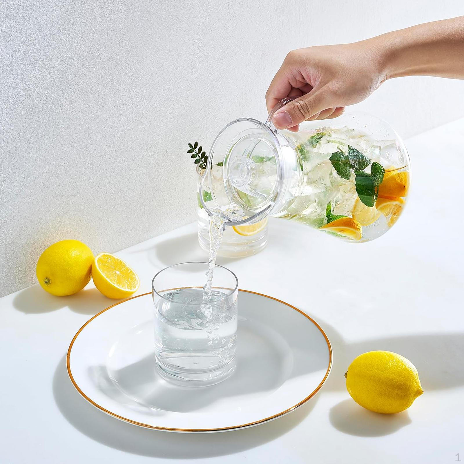 Cold Water Carafe Bar Beverage Dispenser Container Lemonade Kettle Jug Iced Tea Pitcher for 1000ml Solid Clear