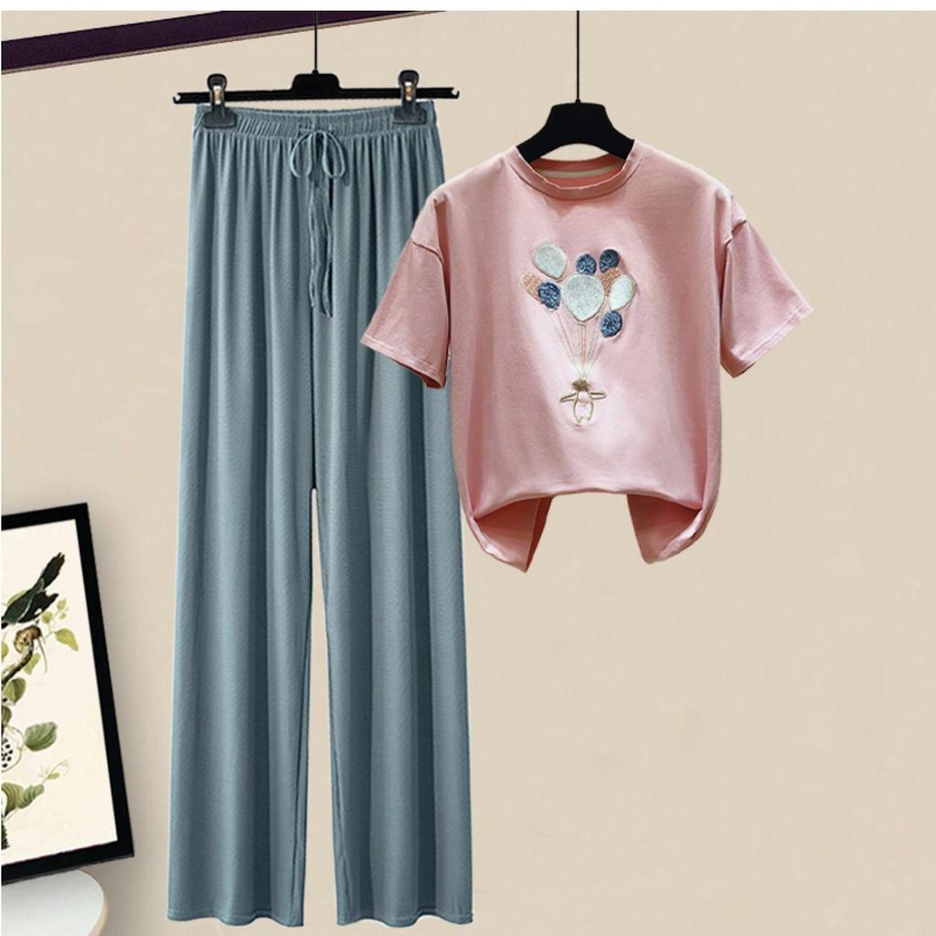 Ropa deportiva casual de manga corta de moda traje de mujer casual pierna  ancha pantalonesTwo-piece verano traje deportivo suelto comprar a buen  precio — entrega gratuita, reseñas reales con fotos — Joom