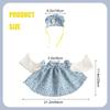 Spring Cute Blue Floral Porch Goose Outfit Summer Ruffled Goose Costume Outdoor Yard Decoration Bonnet Goose Dress