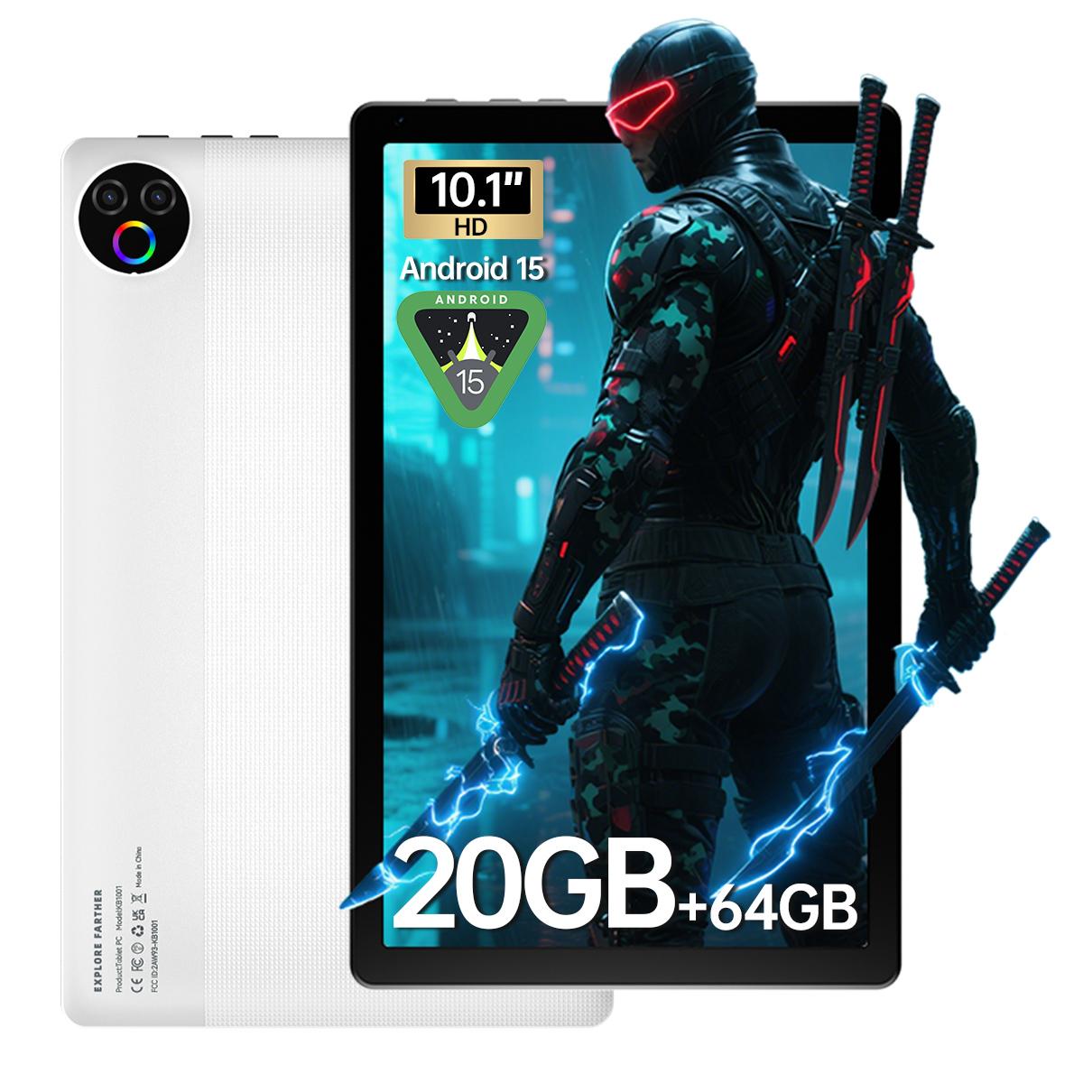 10,1-palcový Android 15, 20 GB + 64 GB, WiFi 6, Sada s klávesnicou a stylusom Pre každodenné použitie Rodinný tablet Only tablet čierna