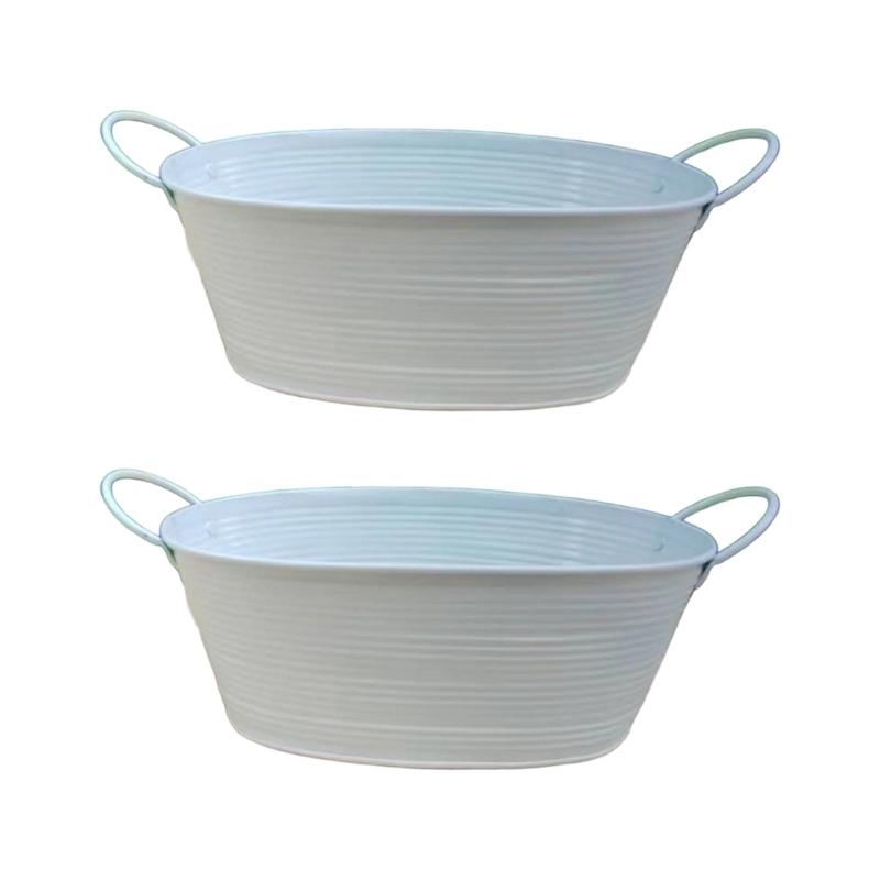 

Элегантный овальный цветочный горшок, кашпо, ведро-контейнер с двойной ручкой, подходит для суккулентов, растений, украшения дома, офиса белый