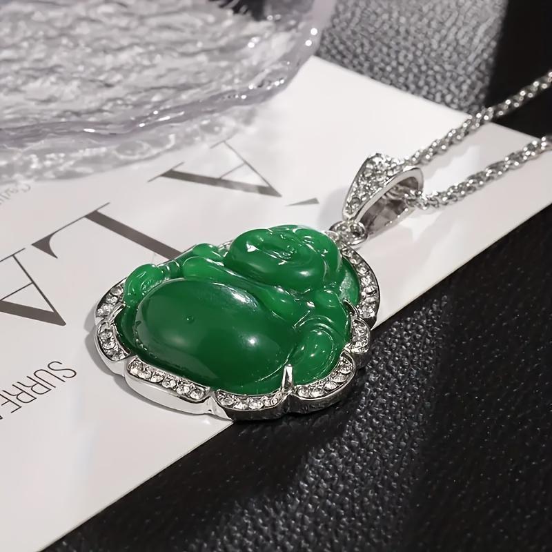 Fashion and Exquisite Maitreya Buddha Pendant Necklace Sparkling Zircon Lucky Talisman Men Women Pendant Necklace Accessories