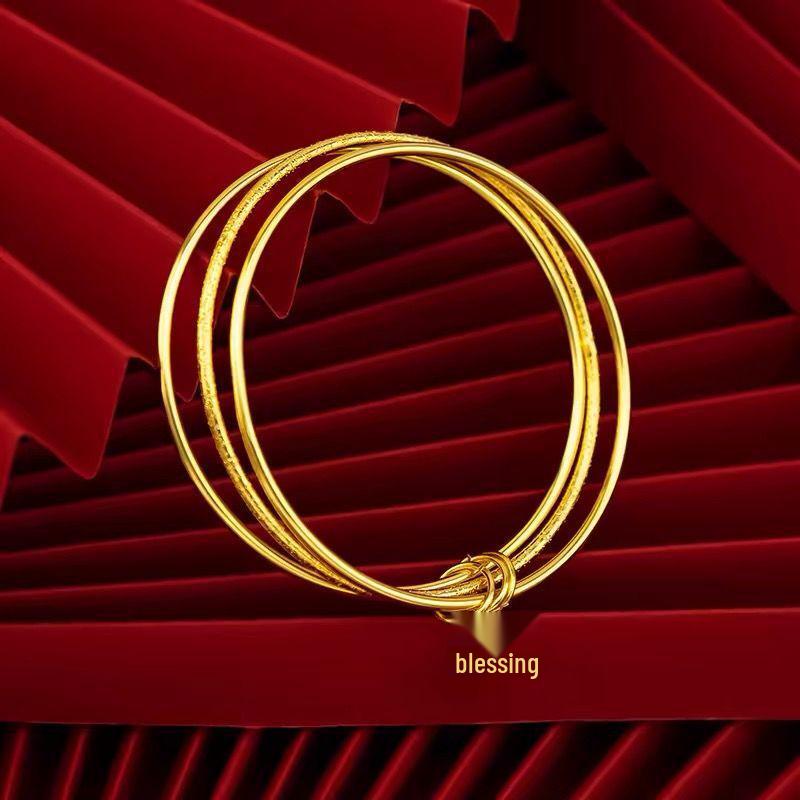 Shajin Jewelry Lotus Pod Bangle: Three Lives, Three Worlds Fu Character - Luxury Women's Imitation Gold Accessory.