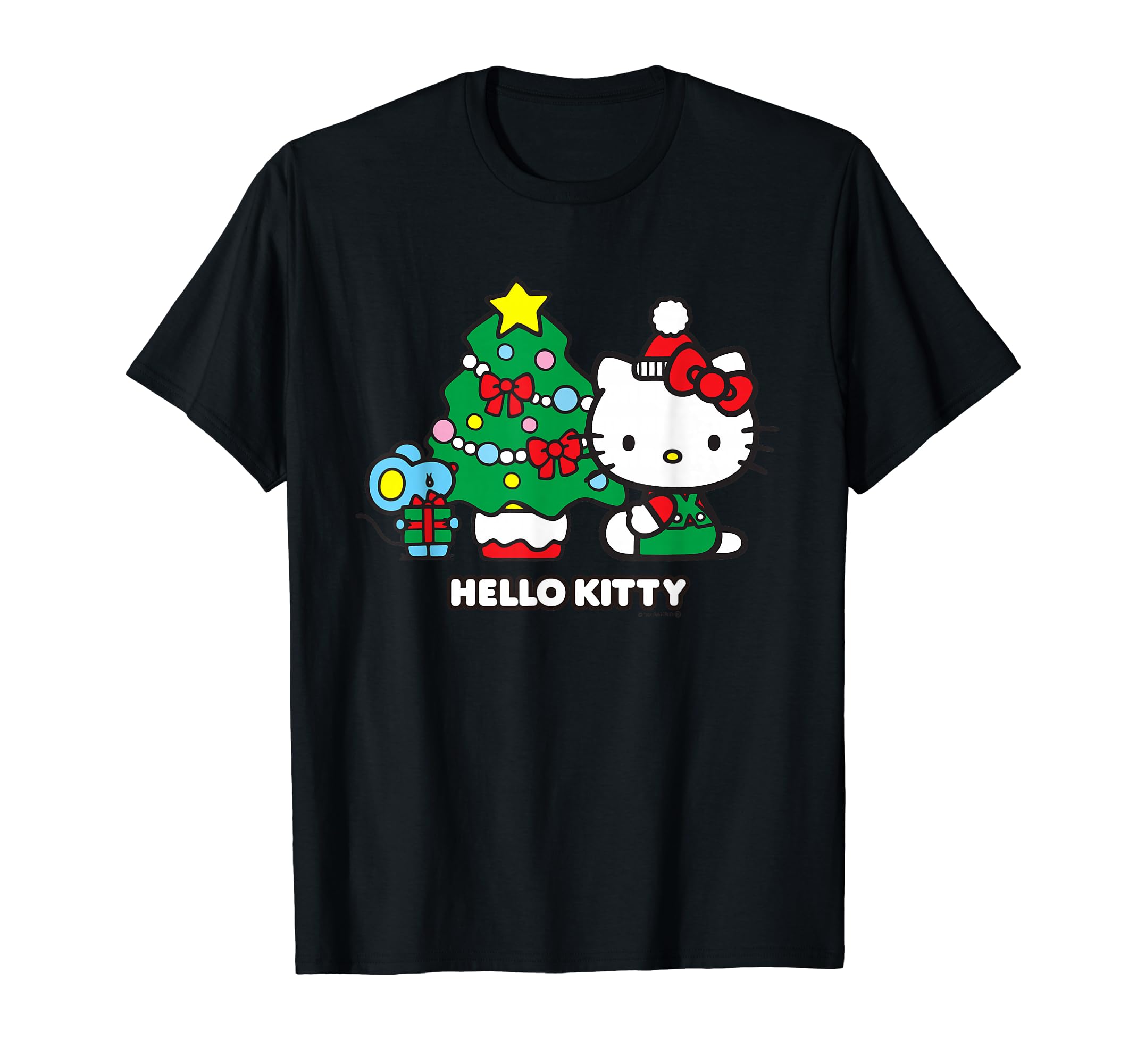 [Рождественская Специальная Предложение] Футболка Hello Kitty Рождественская Елка Дизайн США
