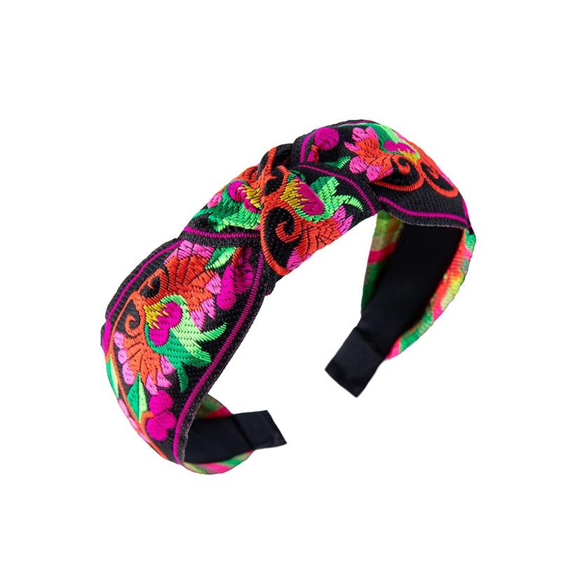 

Гарна етнічна квіткова богемна вишита стрічка-обруч для волосся для жінок дівчат шопінг вечірка весілля обруч для голови аксесуари