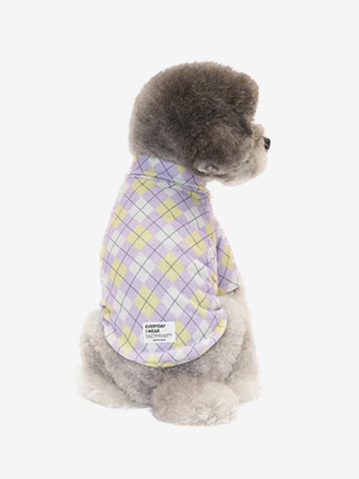SALTYHEARTY Standard Check Collar Top PURPLE