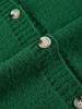 2026 Green Knit V-Neck Cardigan: European & American Style, Long-Sleeve, Versatile for Spring & Autumn