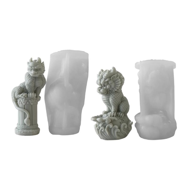 Statue Moulds Silicone Crafting Molds Animal Lion Shape Candle Molds Ornament Moulds Silicone Texture for Hand-Making