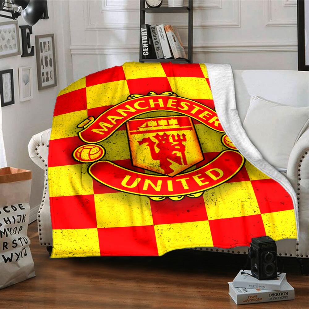 1pc M-Manchester5 Blanket, Gift, for Men and Women, Soft Blanket, Good for Sofa Bed Couch Travel, Lightweight Flannel Blanket