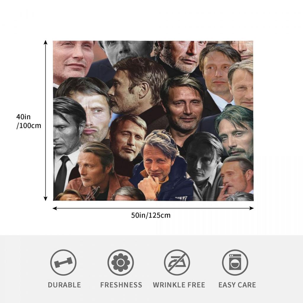 Mads Mikkelsen Po Collage Throw Blanket Camping For Sofa Loose Decorative Blankets Ands Picnic Blankets
