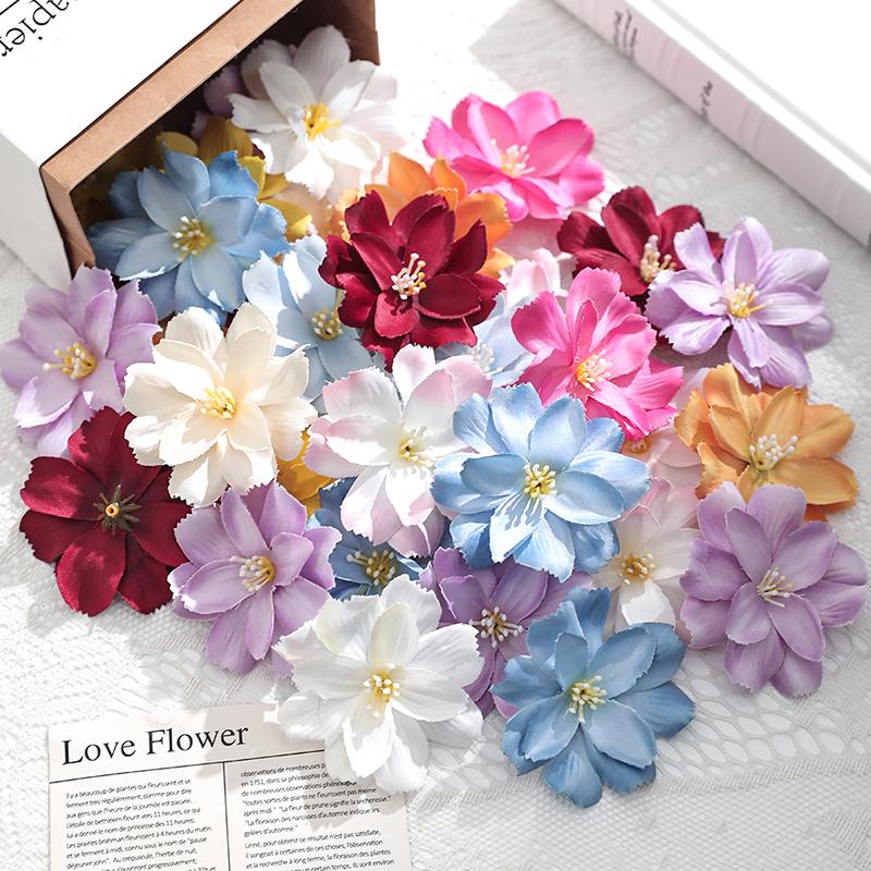 5/10Pcs Silk Artificial Flowers Head 6.5CM Fake Flowers for Home Room Decor Wedding Decoration DIY Garland Gifts Accessories