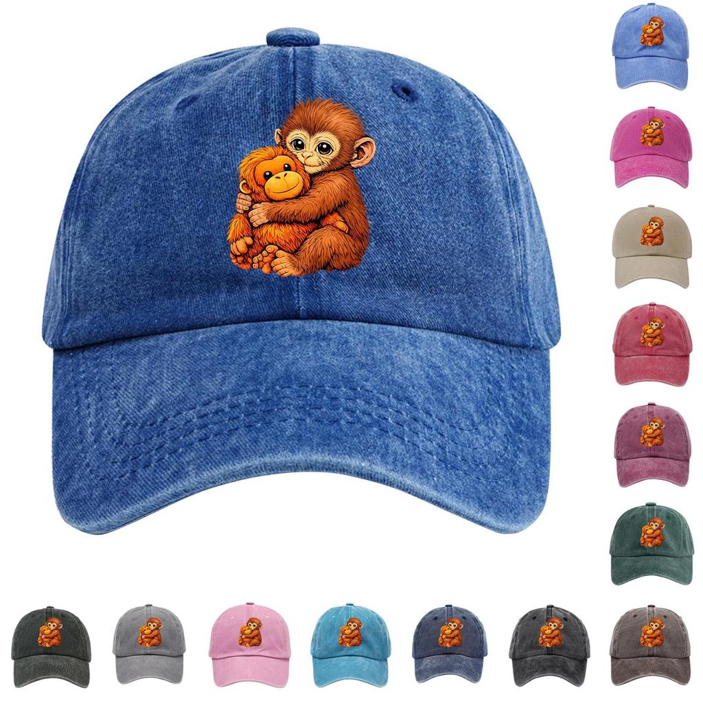 Boné de Beisebol de Algodão Lavado com Topo Mole Desgastado Estampado Chapéu Jeans para Homens, Chapéu Retrô Europeu e Americano