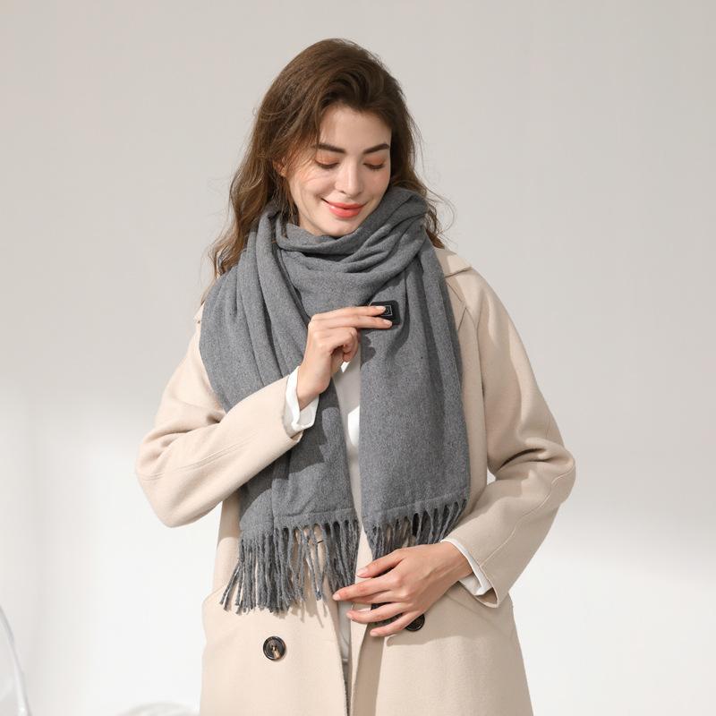 Imitation Cashmere Heating Scarf Solid Color Intelligent Electric Heating Scarf Men's and Women's New Heating Scarf