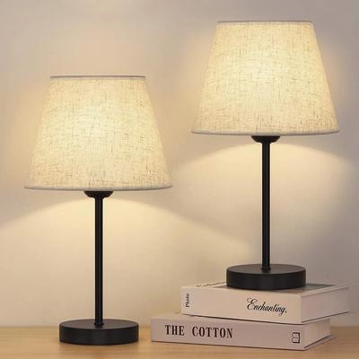 Neu Moderne Set von 2 Tisch Lampen Schlafzimmer Nacht Lampe Schreibtisch Lese