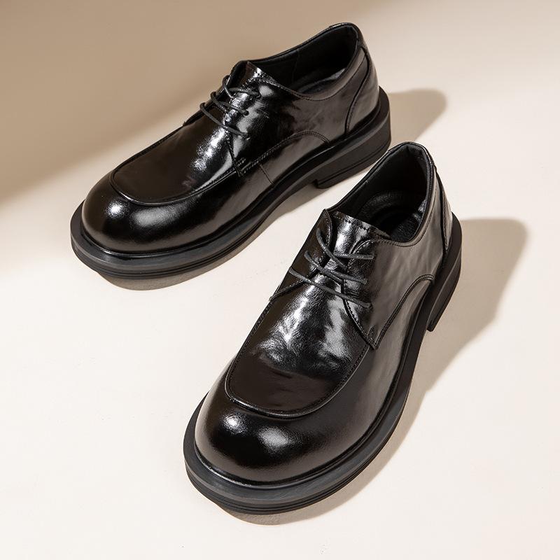 

Полные ноги широкие ноги для通勤 кожаные туфли мужские кожаные весенние дышащие сеньорские дерби мужские туфли с большой головой деловые повседневные туфли 38 чёрный