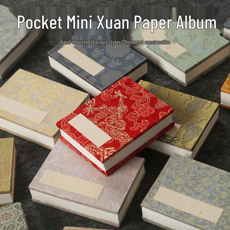 Mini Palm-Sized White Xuan Paper Album for Calligraphy, Chinese Painting, Sketching, and Sutra Copying.