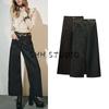 Spring New Women's Clothing Nautica Style Versatile Pocket Decoration High Waist Wide Leg Long Denim 8307049