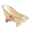 Mini Bathtub Soap Dish Plastic Decortative Soap Dish Holder with Bow Tie for Bathroom Toilet Silver Plated Style