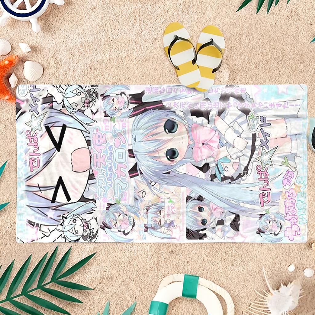 1pc Anime Girl Beach Towel Quick-drying Super Absorbent Suitable for Swimming Beach Vacation Pool Gym Summer Gift for Friends