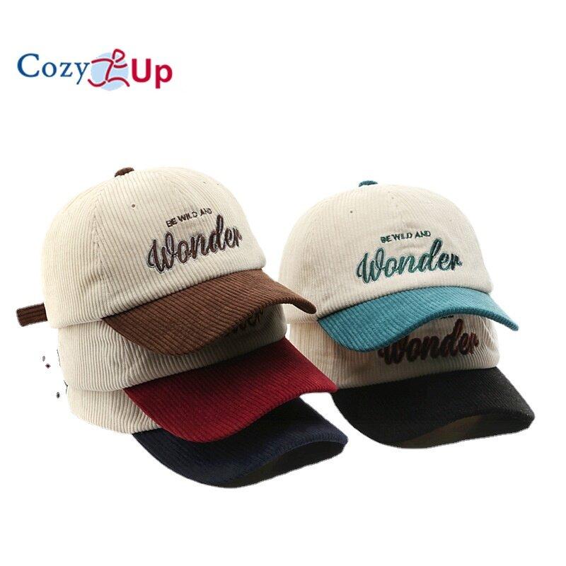 

Уютный Унисекс Бейсболка ВинтажНый Цветной Блок Письмо Вельветовая Шапочка