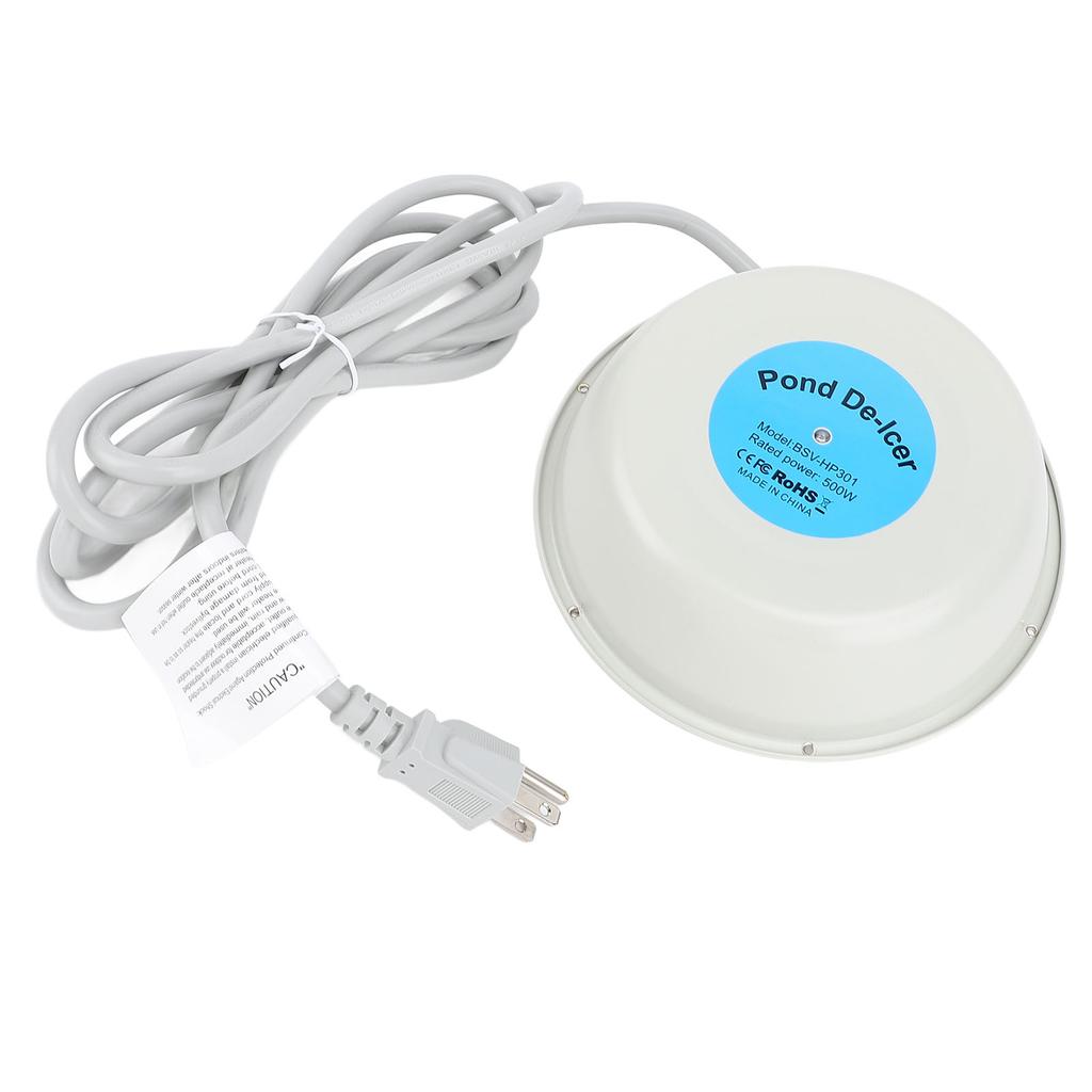 Birdbath Heater Winter Outdoor Bird Bath with Thermostat Floating Pond De Icer 500W Integral Cast
