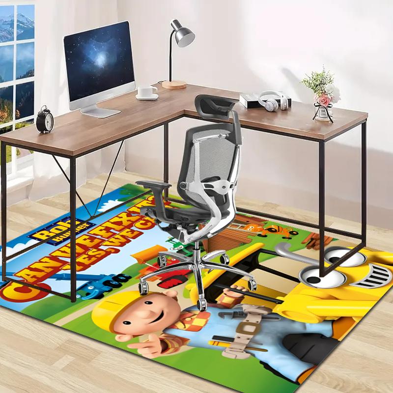 Bob the Build Design Area Rug - Non-Slip, Soft & Cozy Floor Mat for Living Room, Bedroom, Office - Indoor/Outdoor Decorative Carpet