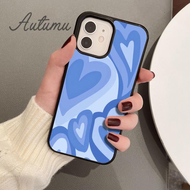 Swirl Hearts Phone Case for iPhone 11 12 13 14 Pro Max Mini X XR XS SE 2020 5 6S 7 8 Plus Samsung Galaxy S21 S22 Cover Shell