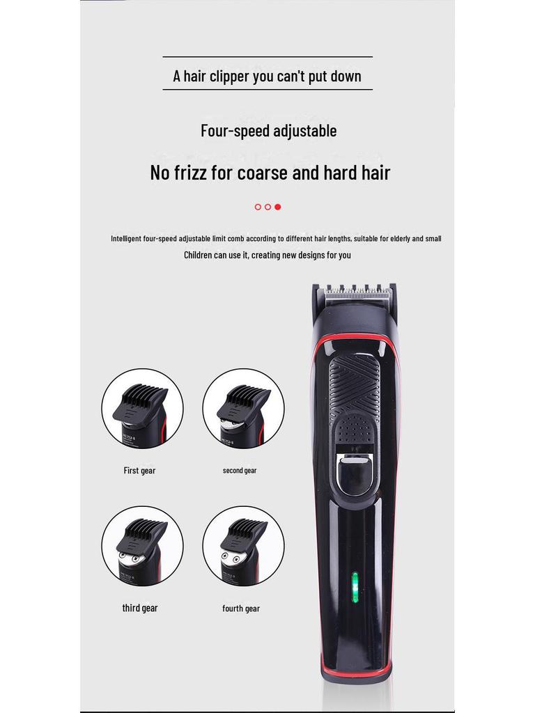 Five-in-One Electric Hair Clipper with Digital Display - Home Haircut and Shaving Set