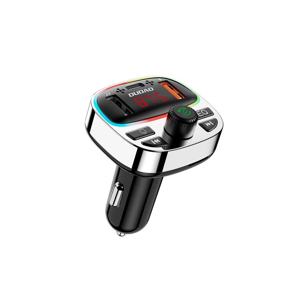 R2PRO+ Car Transmitter with PD 25W Charging Ports Bluetooth 5.3 RGB - Black and Silver