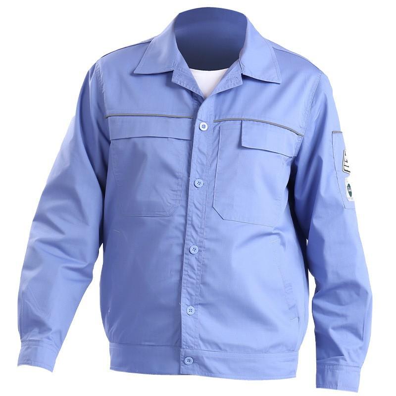 

Anti-static Long-sleeved Overalls Suit Men Women Polyester/cotton Shirts Power Factory Uniforms Labor Protection Clothes Thin Style 190 Suggestion 180-200 kg
