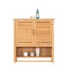 Bamboo Hanging Bathroom Cabinet With Hanger Over The Washbasin 66X62X20Cm