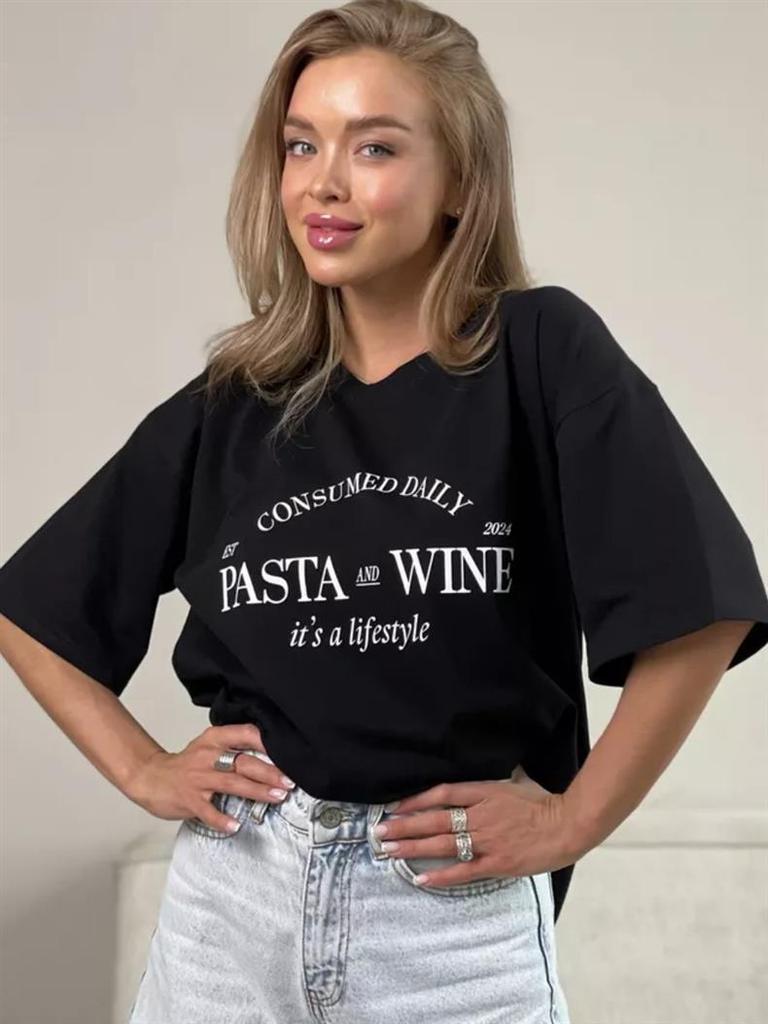 Chicer Sommerstil Übergroßes Europäisch-Amerikanisches Trend T-Shirt