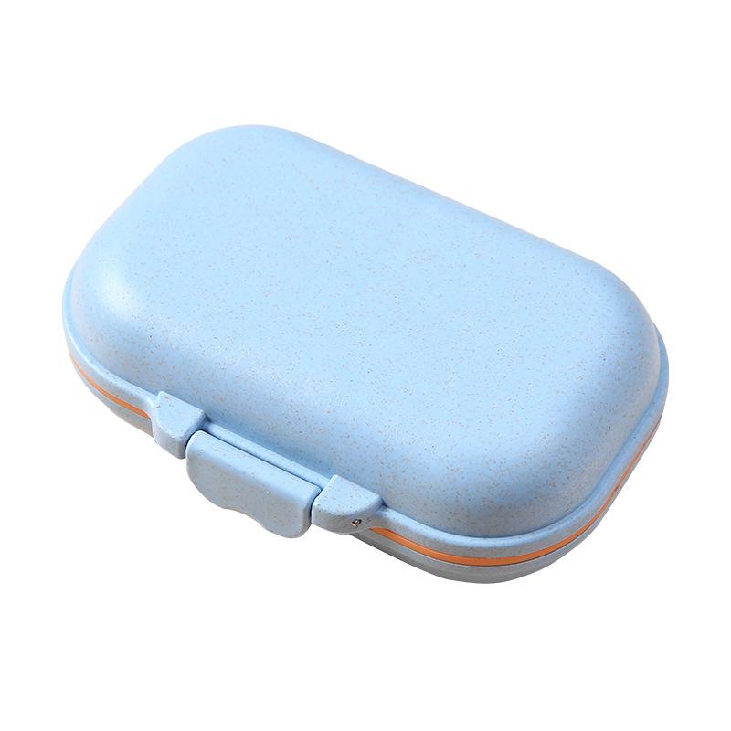 1Pc Mini Portable Drug Packaging Box Seven Compartment Medicine Box Drug Wheat Straw Material Storage Box