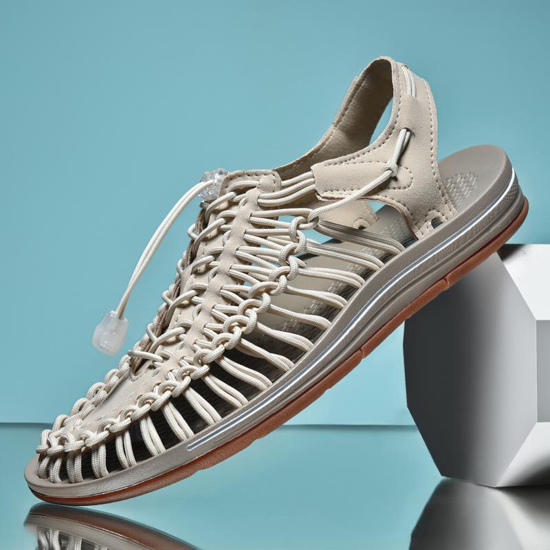 Beige Lightweight Men's Summer Moccasin Flip Flops For Beach Shoes Sandals Man Luxury Brand Sneakers Sport Shors Hyperbeast