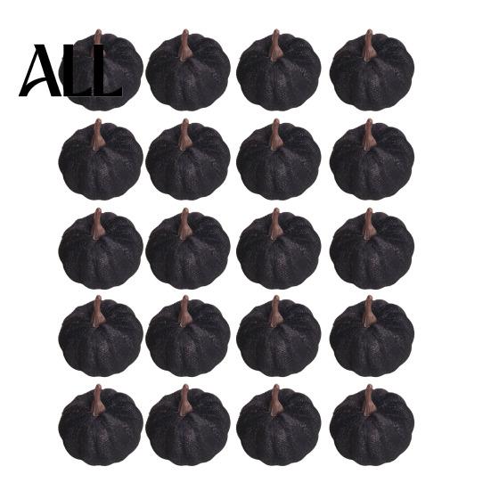Soft Fabric Pumpkin Set 20 PCS Velvet Decorative Ornaments, Multi-Color Artificial Fall Harvest Decor Reusable Halloween Decorations for Mantel Table