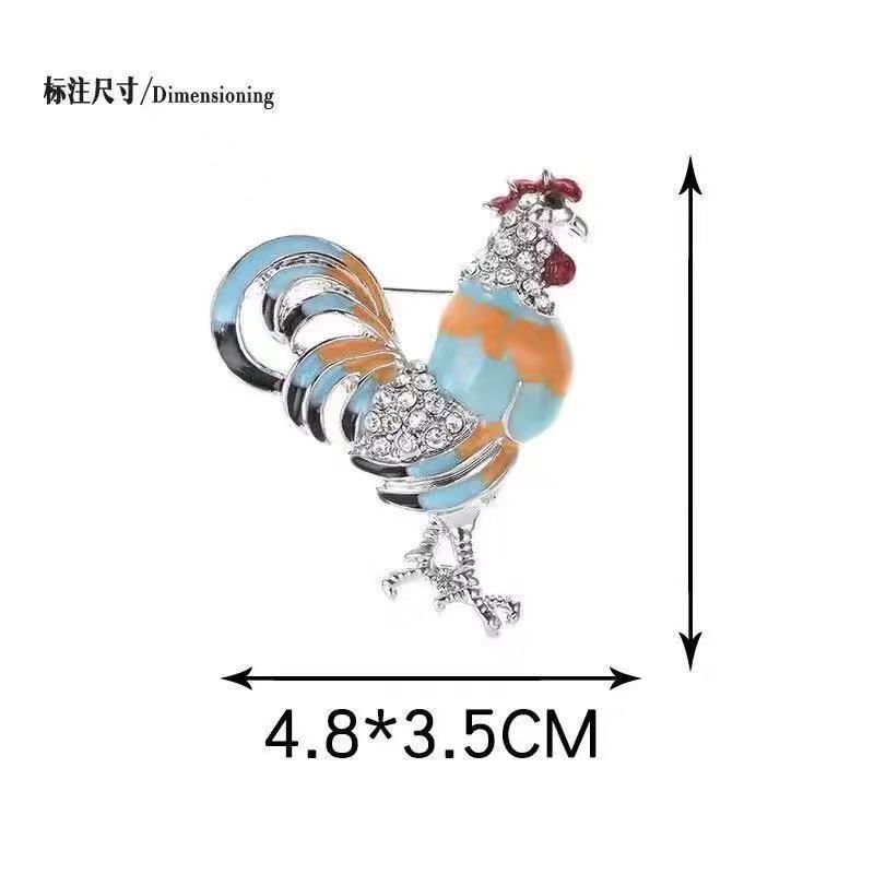 [Professional Chicken] Zodiac Chicken Brooch Men's and Women's Life Jewelry Cute Gold Corsage Badge