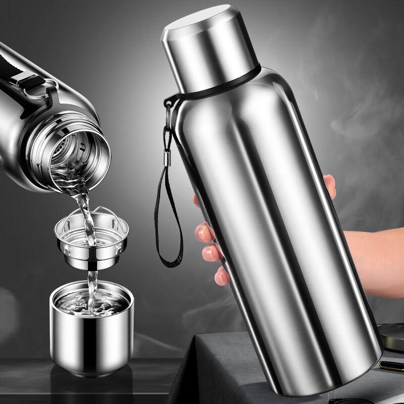 XiHe Portable Silver Insulated Water Bottle