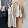 Chic Women's Mesh Spliced Camisole Dress & Knit Cardigan Two-Piece Set