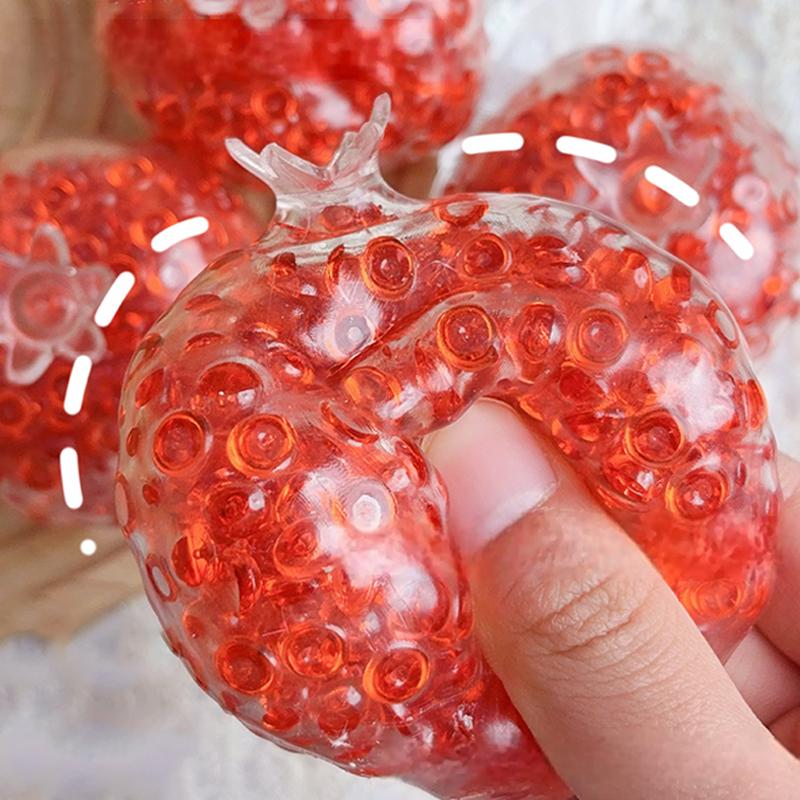 

Creative Explosion Beads Red Pomegranate Handmade Ball Stress Relieving Toys Slow Rebound Toy Children Decompression Toy